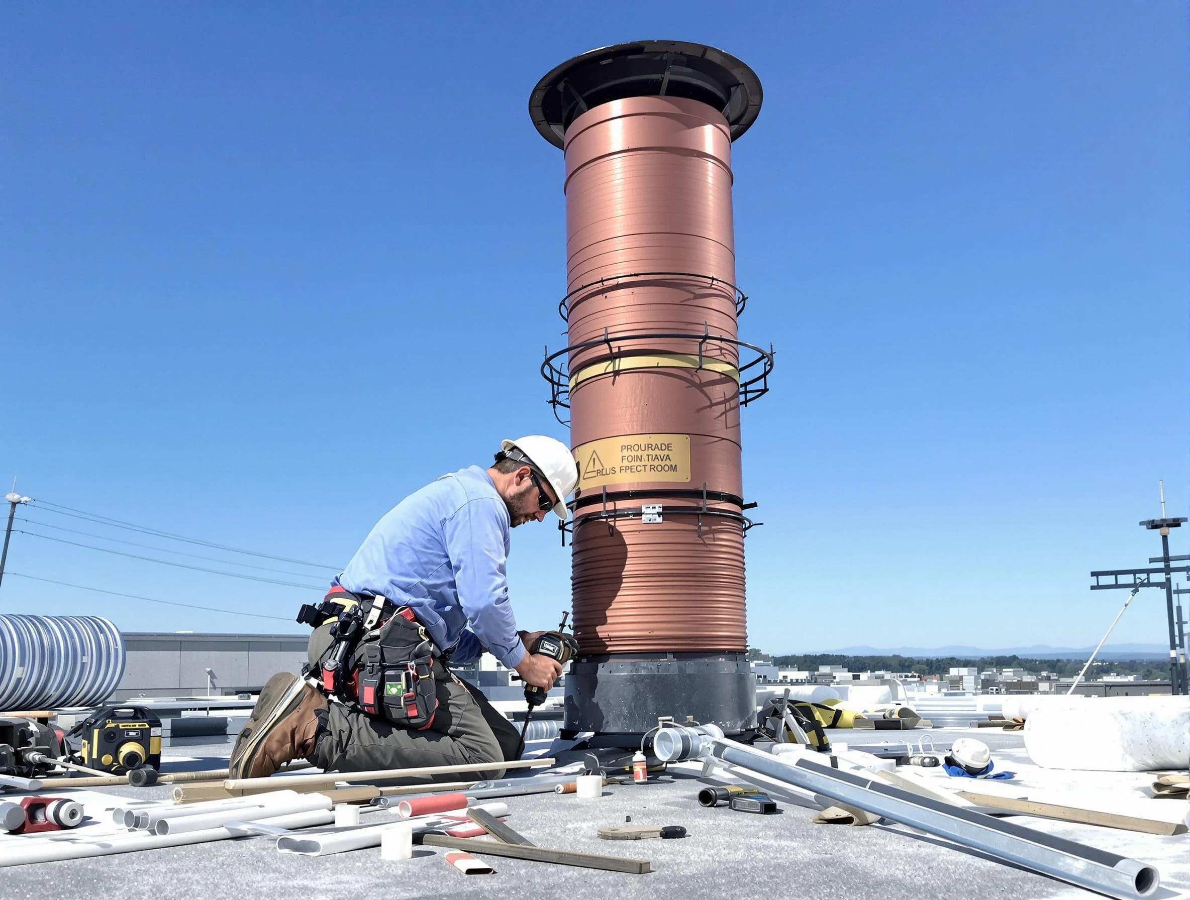 Installed chimney liner by Hopewell Chimney Sweep in Hopewell, VA