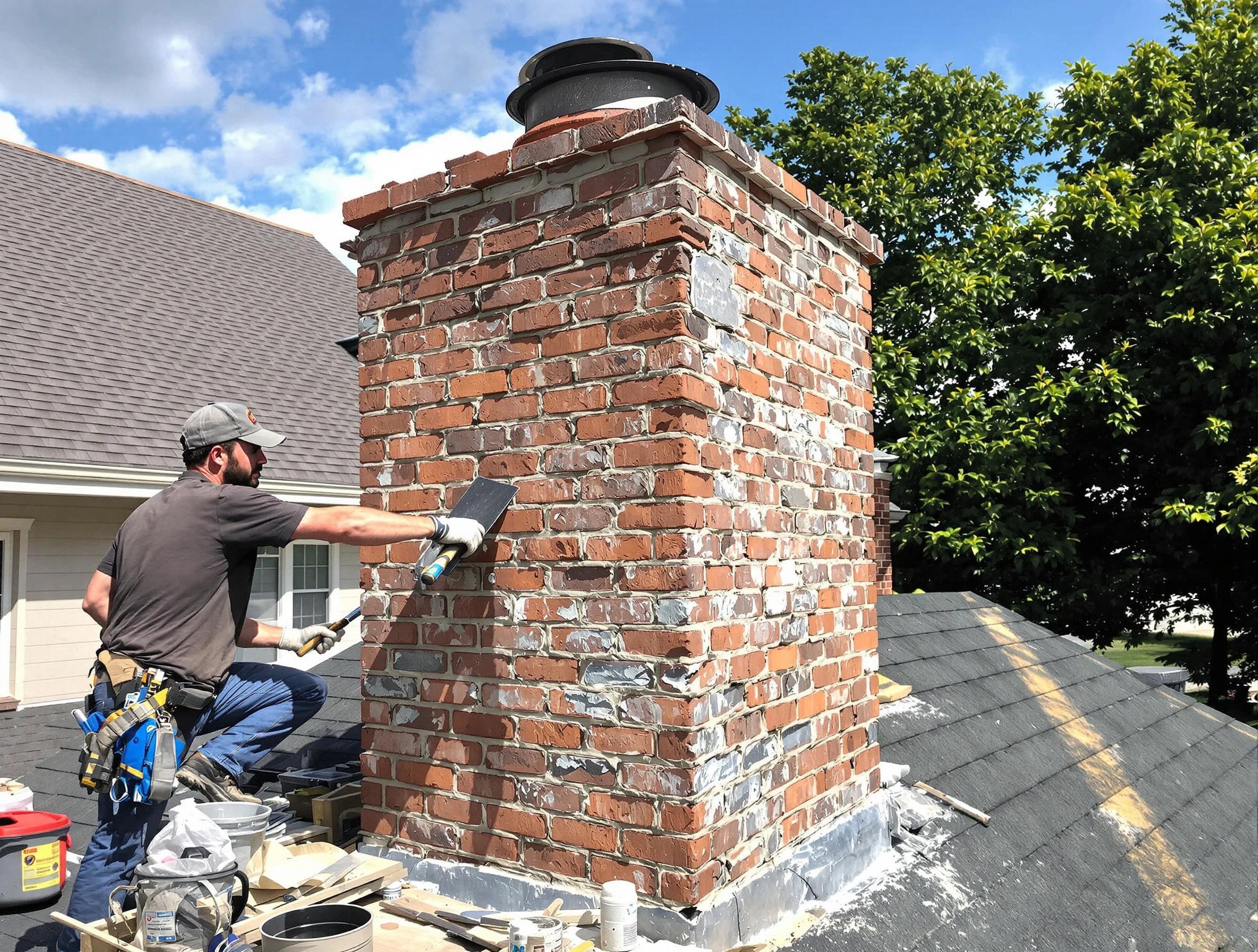 Completed chimney rebuild by Hopewell Chimney Sweep in Hopewell, VA