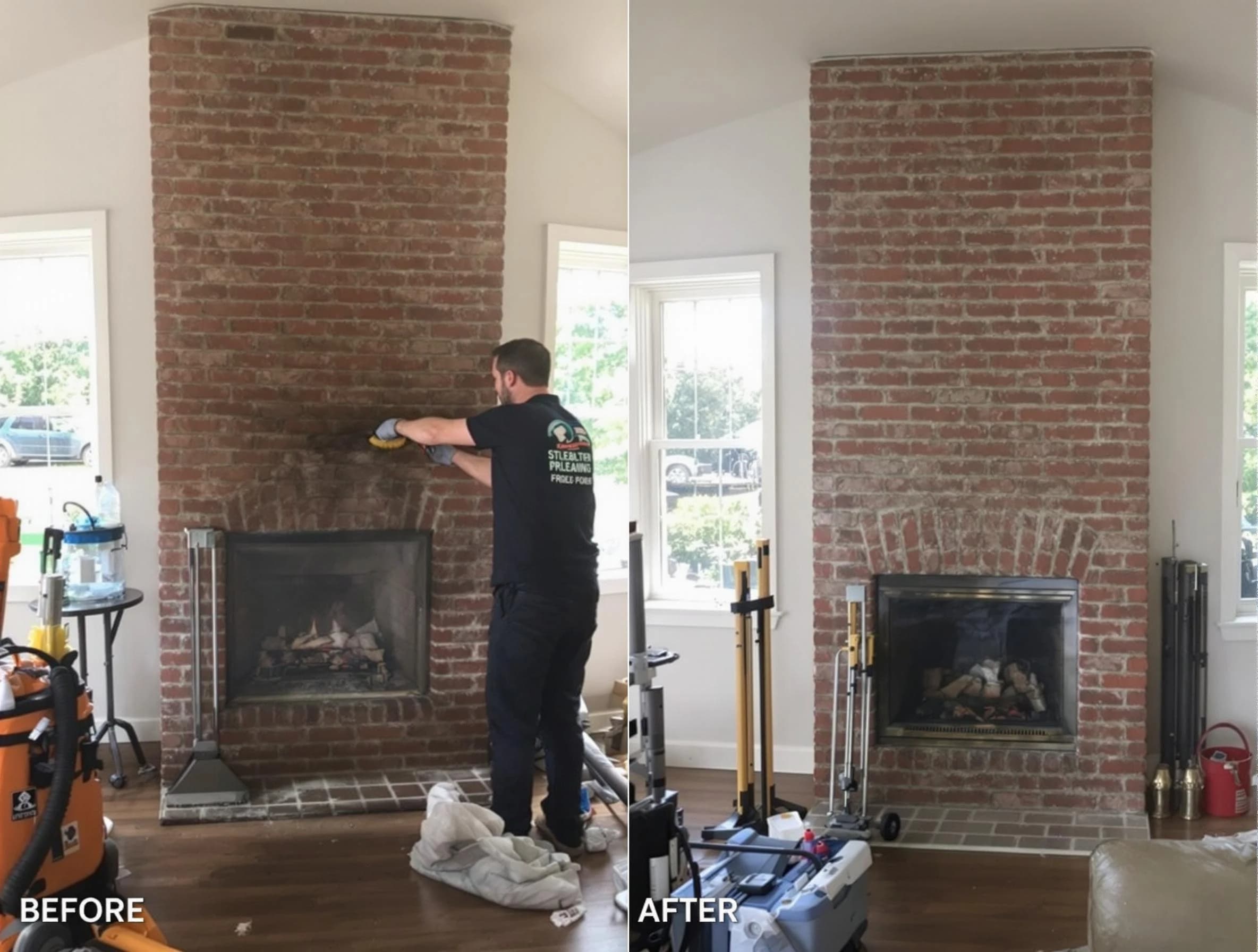 Finished chimney sweeping service by Hopewell Chimney Sweep in Hopewell, VA