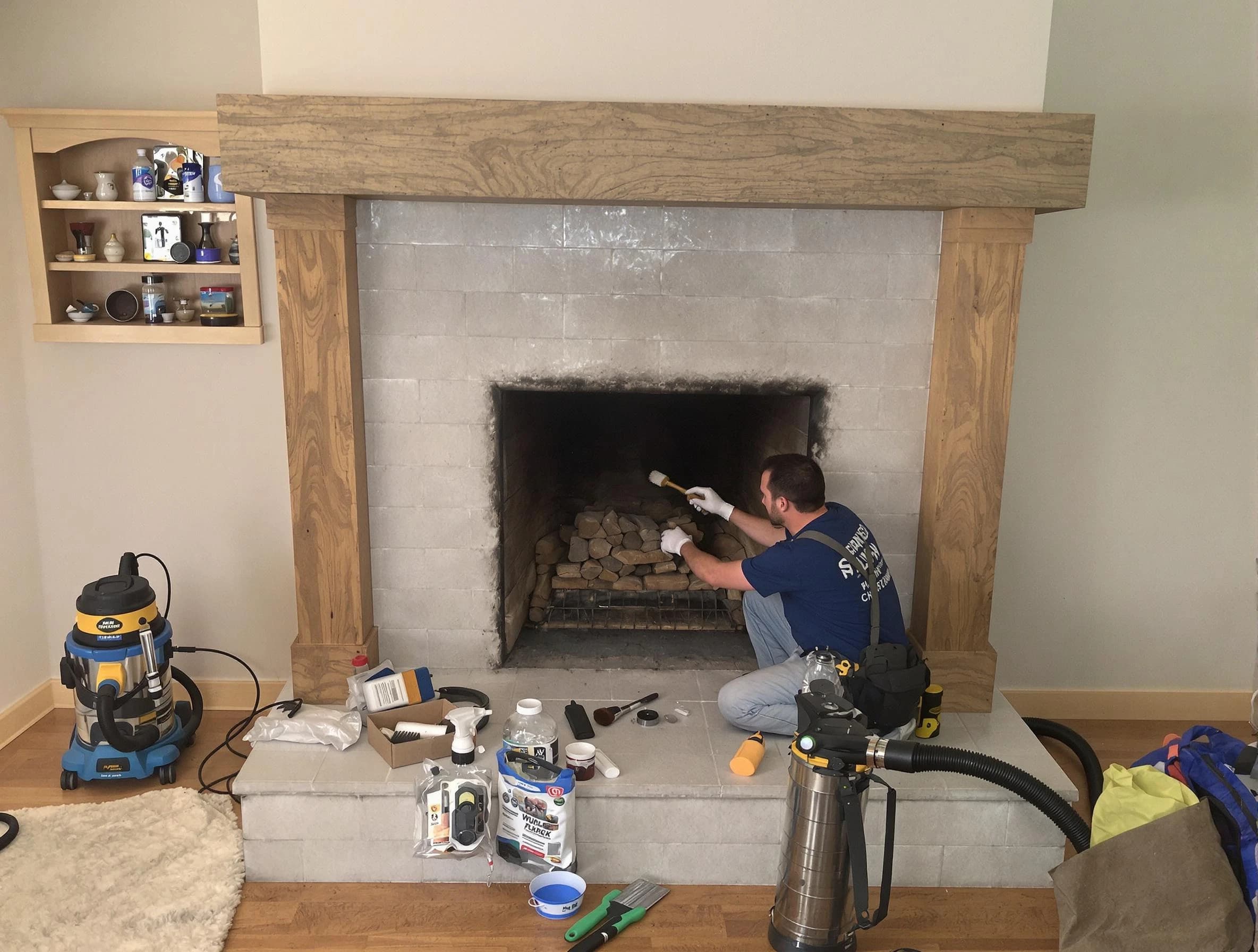 Detailed creosote removal process by Hopewell Chimney Sweep in Hopewell, VA