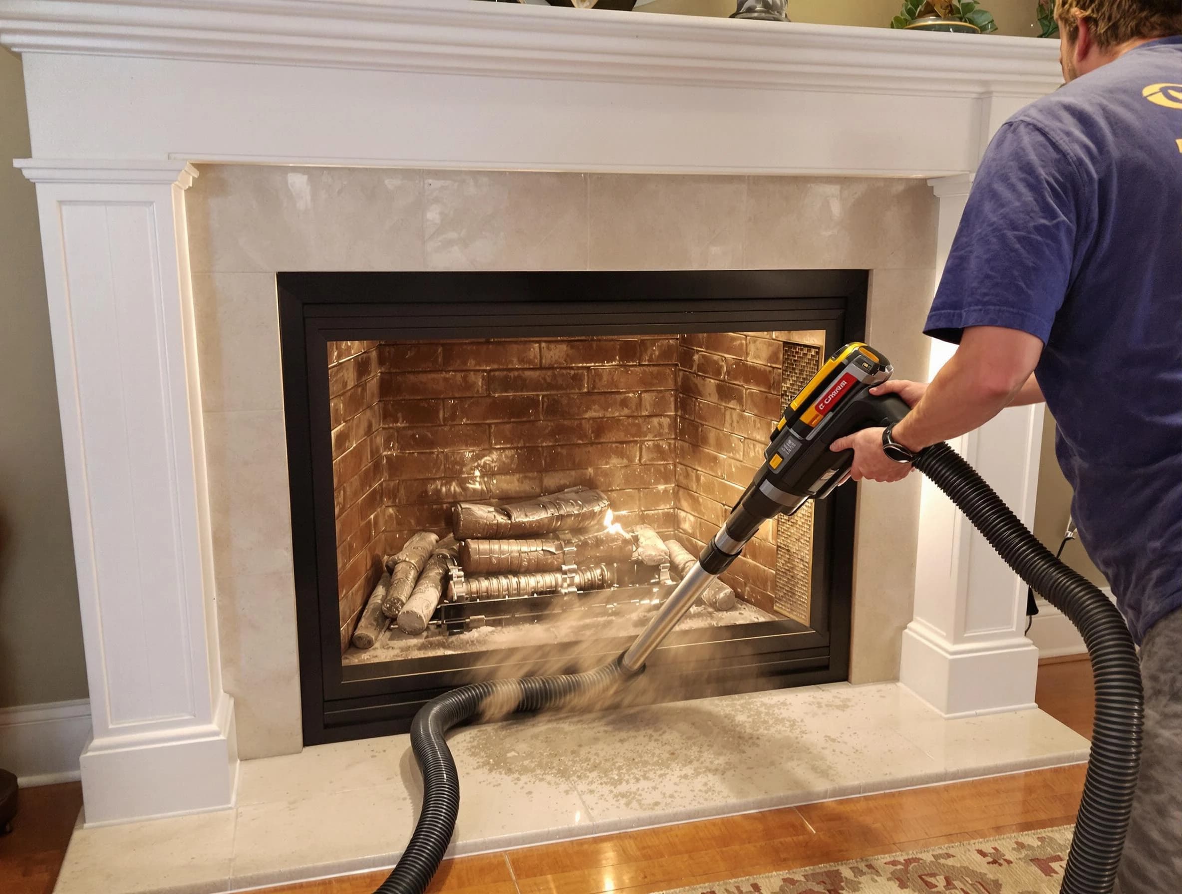 Fireplace cleaning performed by Hopewell Chimney Sweep in Hopewell, VA