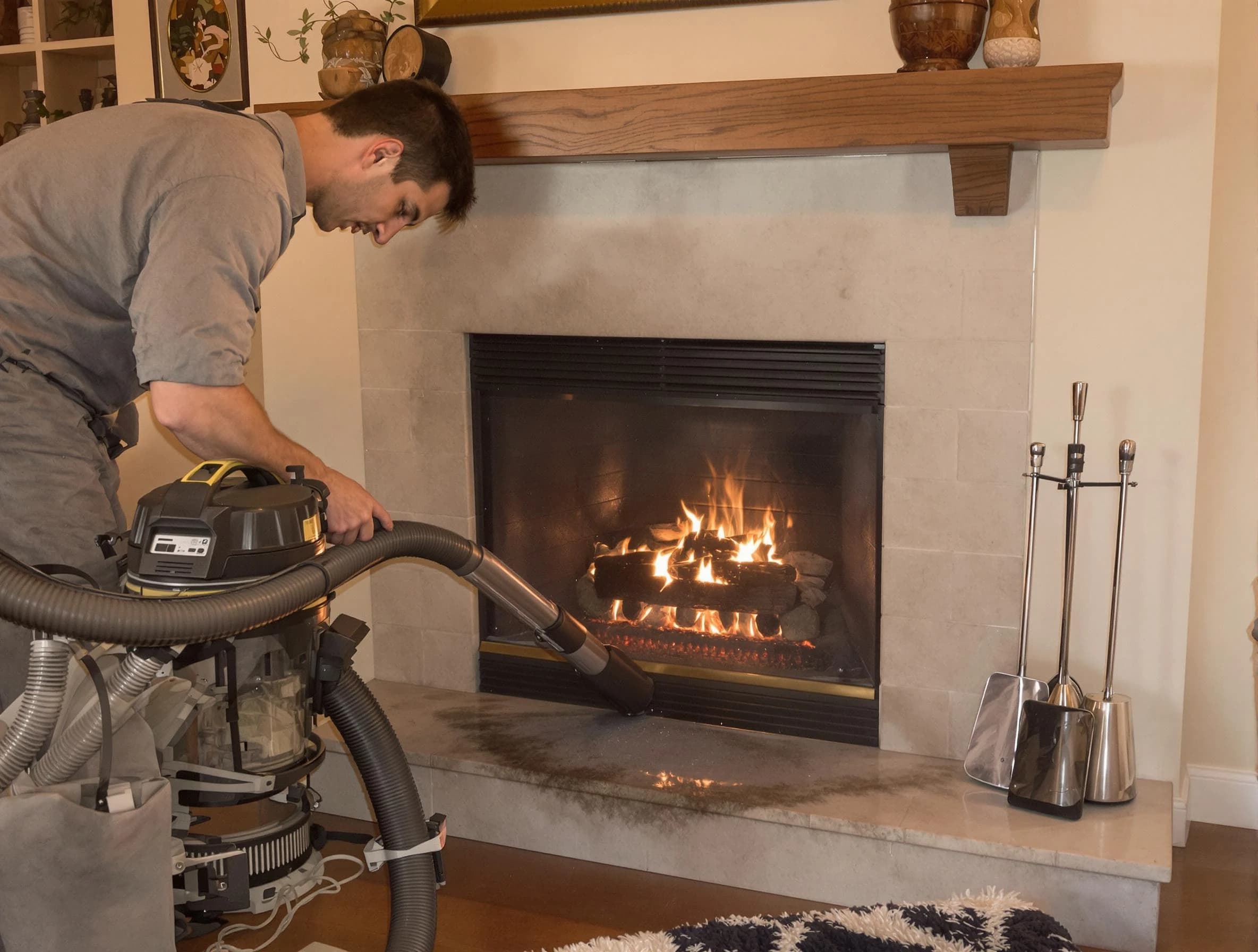 Routine fireplace upkeep by Hopewell Chimney Sweep in Hopewell, VA