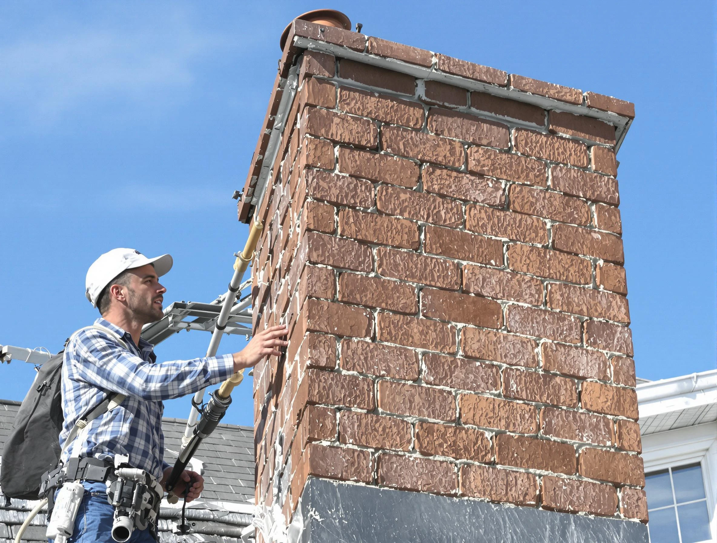 Brickwork for a chimney rebuild by Hopewell Chimney Sweep in Hopewell, VA