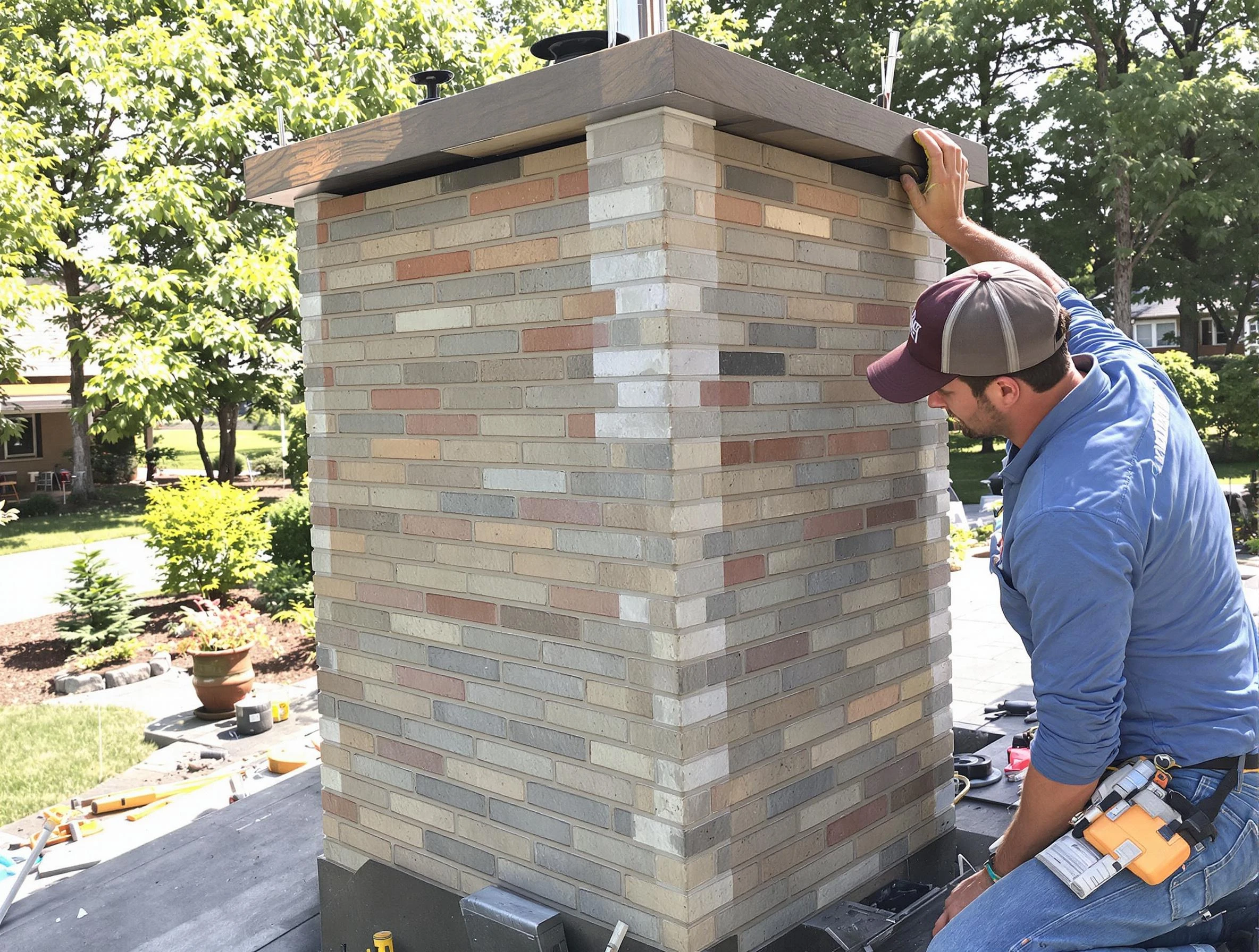 Hopewell Chimney Sweep completing a modern chimney remodel in Hopewell, VA