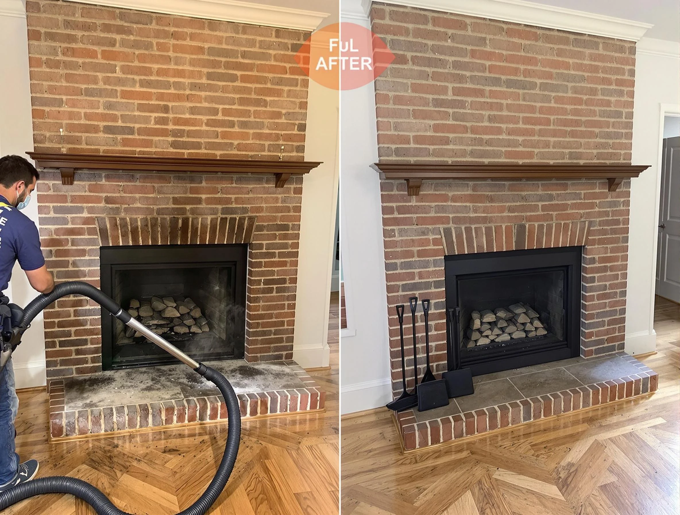 Hopewell Chimney Sweep carefully sanitizing a fireplace in Hopewell, VA