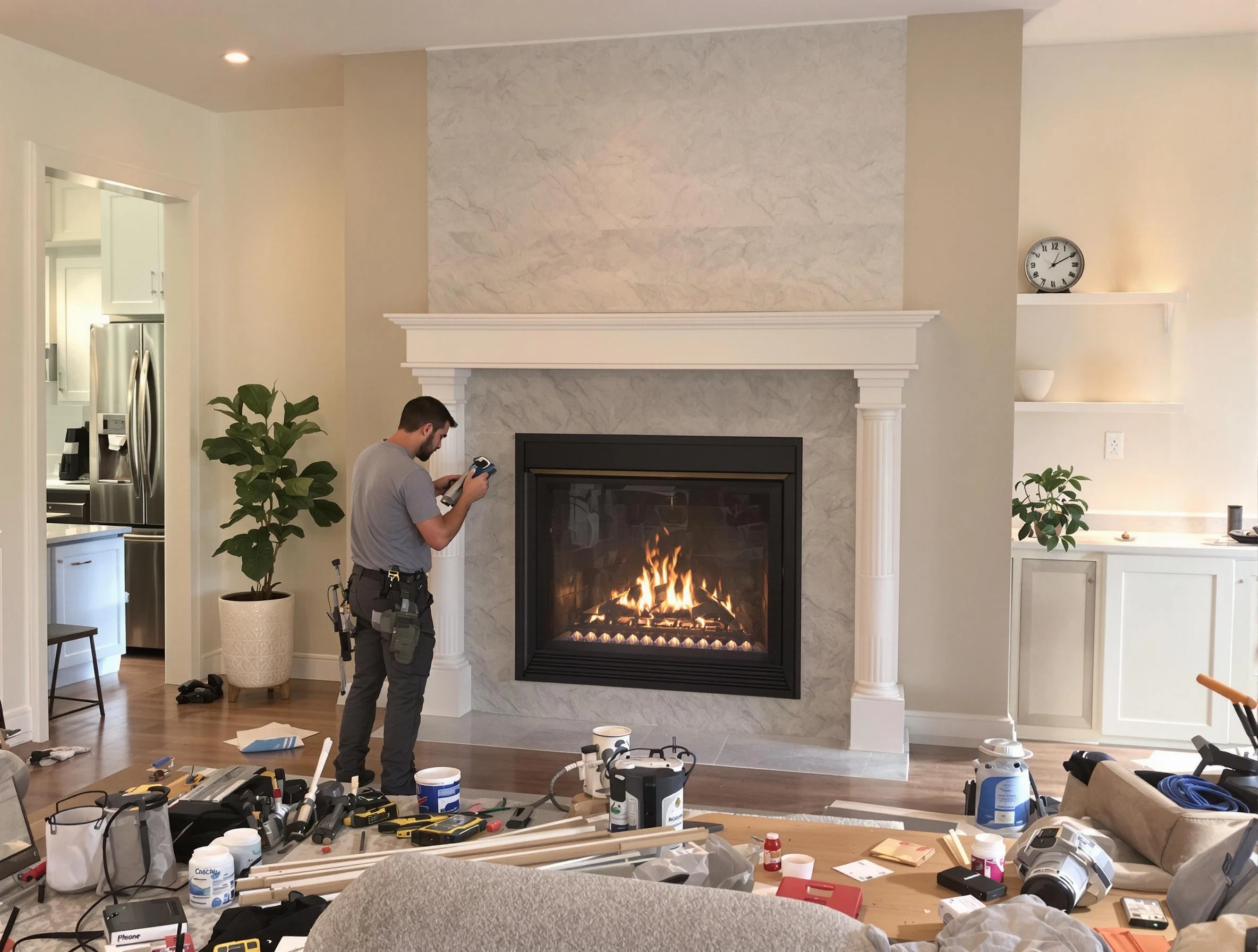 Newly installed fireplace by Hopewell Chimney Sweep in Hopewell, VA