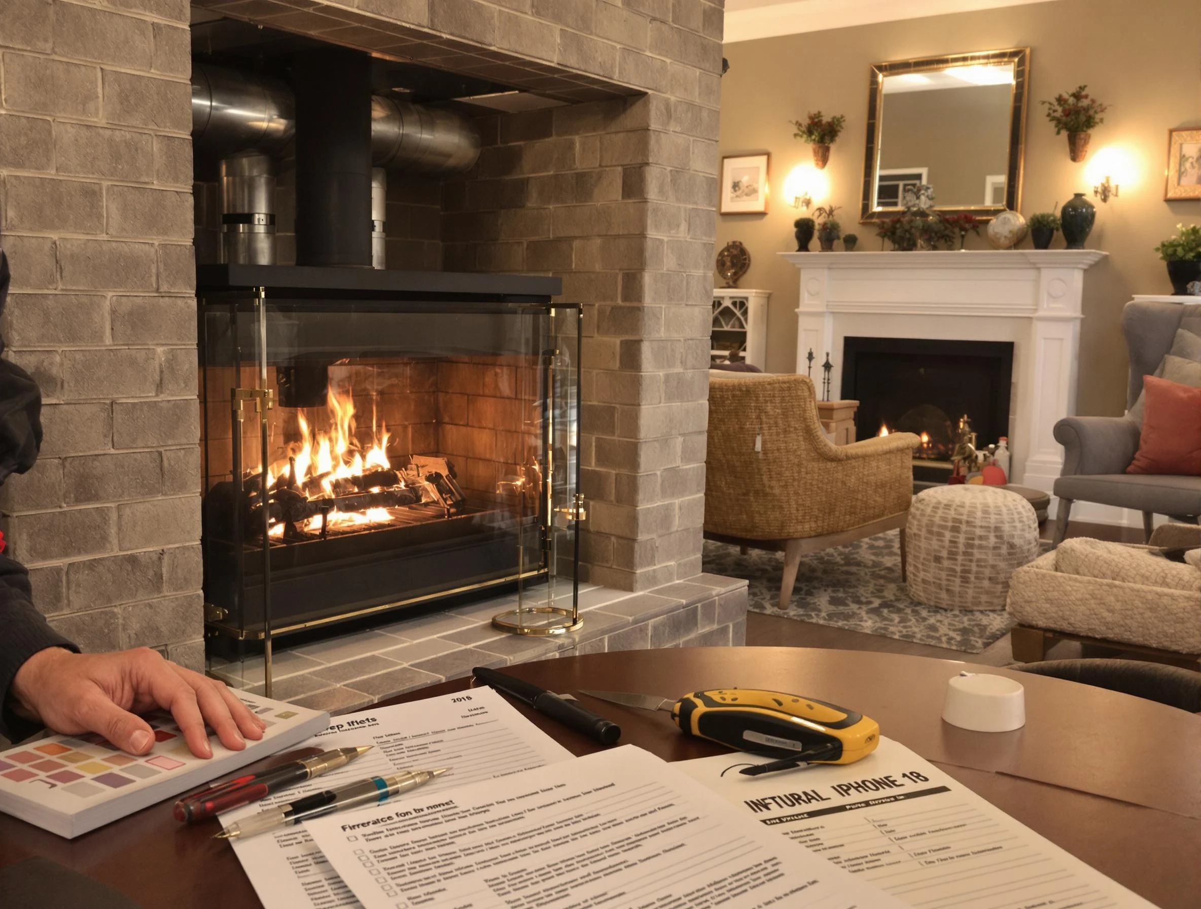 Hopewell Chimney Sweep verifying fireplace safety measures in Hopewell, VA